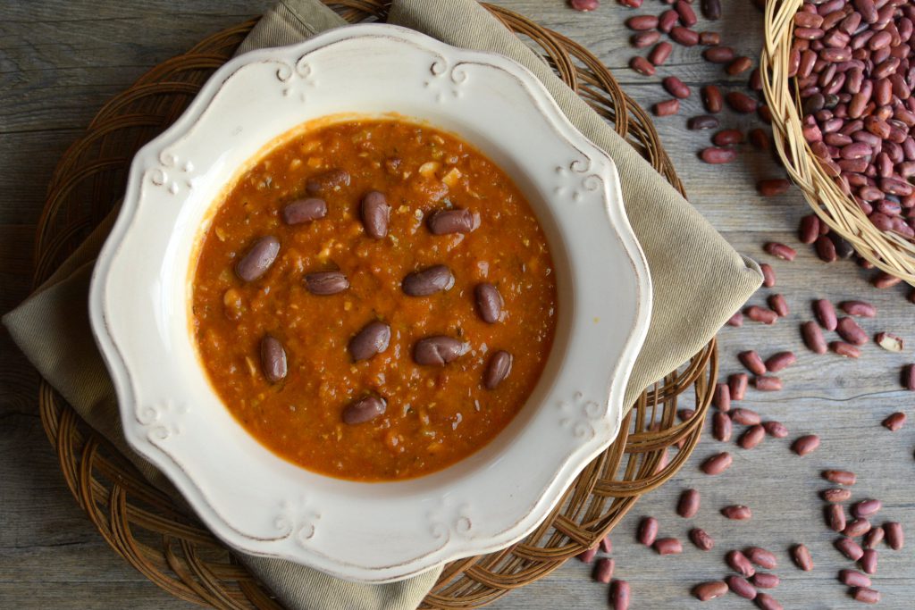 Zuppa di fagioli rossi e soia