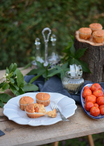 muffin all'amaranto con pomodorini e feta